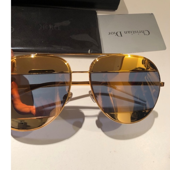 Christian Dior Christian Dior DiorSplit1 1VTSQ Sunglasses Women\'s Yellow Gold main image 8